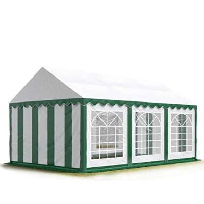 Imagen de TOOLPORT Carpa para Fiestas de Fiesta 3x6 m pabellón jardín Lona PVC 700 N en Verde Blanco Impermeable