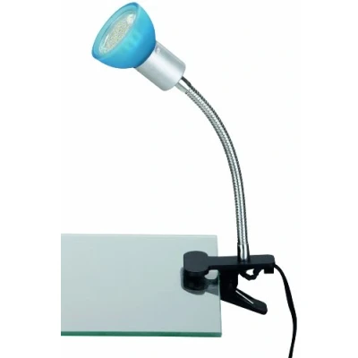 Imagen de BRILONER Leuchten 2989 010P Flexo con pinza y luz LED GU10, color plateado azul