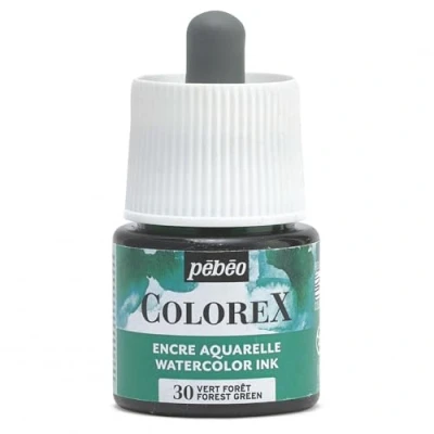 Imagen de Pebeo Tinta Colorex 45 ML Verde bosque para acuarela de acabado aterciopelado dibujo multiuso todos los medios