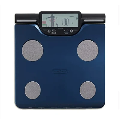 Imagen de TANITA BC 602 Escalas de composición corporal segmentaria Grasa Masa muscular por parte del cuerpo Ingesta diaria calorías 10 lecturas azul metalico