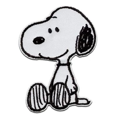 Imagen de Mono Quick Peanuts Snoopy Parches Termoadhesivos Bordados Aplique Para Ropa, Tamaño: 7,6 x 5,7 cm