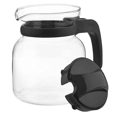 Imagen de MGE Jarra Cristal Pequeña apta para Microondas Tetera de Térmico Leche Melita con Tapa Vidrio Jara Cafe, y Té 650 mL
