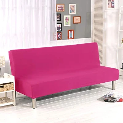 Imagen de WINS Funda de sofá Clic clac 3 plazas, clac, Extensible, Fundas sin Brazo, futón, Ajustable, Color Rosa y Rojo