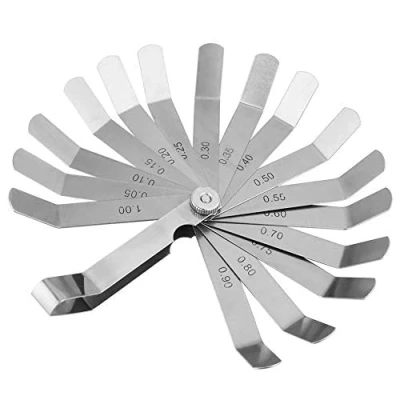 Imagen de 0.05 1.00mm Herramienta de inspección soldadura calibre medidor acero inoxidable regla métrica curvada