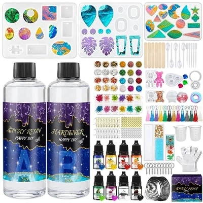 Imagen de JOTOL Kit de Resina Epoxi,Kit Epoxi Transparente,2 Partes 500ml 1: 1 Epoxi,para Bricolaje,Artesanía,Hacer Colgante,Joyas,Llavero