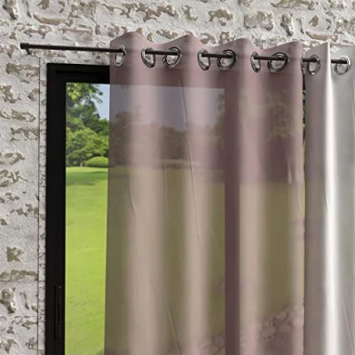 Imagen de Soleil d&#039;ocre Visillo con Ojales Efecto Arrugado Boheme, 140 x 250 cm, Rosa (Viejo)