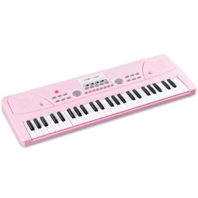 Imagen de MAX KD49P teclado infantil de 49 teclas con micrófono, 16 tipos sonido, 8 ritmos, Piano función grabación, pila 8h, eléctrico compacto para niños, juguete niños