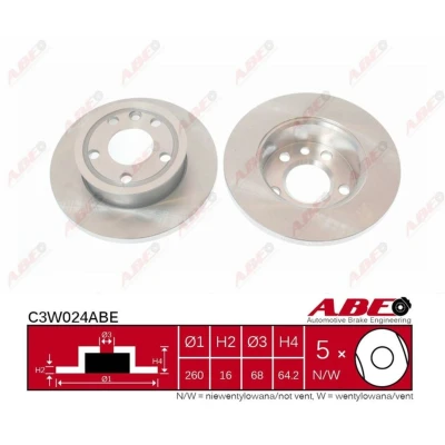 Imagen de Disco de freno ABE C3W024ABE frente/completo/1 pieza
