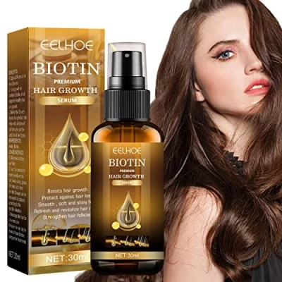 Imagen de Youding biotina para el Cabello,Aceite Capilar 30ml Cabello Anti Frizz Biotin Hair Essence Spray, dañado nutre e hidrata, repara seco
