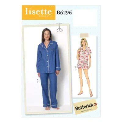 Imagen de Butterick Patterns 6296 A5 tamaños 6 14 Patrones de Costura para Top/Pantalones Cortos y Pantalones patrón Costura, Multicolor