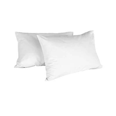 Imagen de Italian Bed Linen Pareja de Fundas Almohada MAX Color, 100% Algodón, Blanco, 52 X 82 Cm, 2