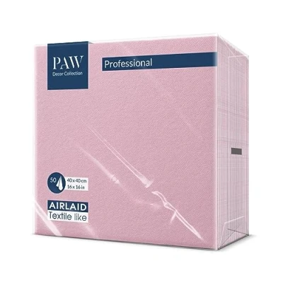 Imagen de PAW Servilletas Papel Airlaid (40 x 40 cm) I de Tela Uniforme, Elegante Llano el Rosa Perfecta para las Ocasiones Importantes Color: Monocolor (light rosa)