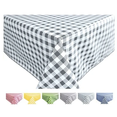 Imagen de Home Direct Mantel de Hule, Rectangular 140 x 180cm Cuadros Gris Claro