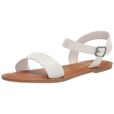 Imagen de Amazon Essentials Sandalia con Hebillas de Dos Tiras Mujer, Blanco, 39.5 EU