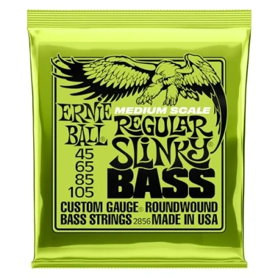 Imagen de Ernie Ball Regular Slinky Cuerdas para bajo de escala media, entorchado níquel, calibre 45 105
