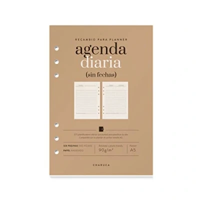 Imagen de Recambio Agenda Charuca vista diaria. Sin fechas. A5