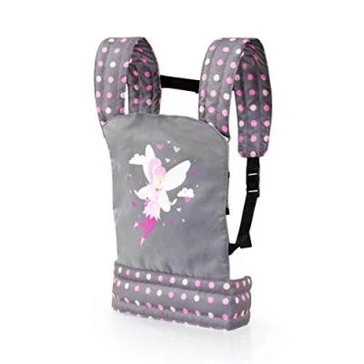 Imagen de Bayer Design Portabebés EasyCarry, Transporte, Porta, Accesorios para muñecos, Juguetes niños, Ajustable, Color gris con hada (62266AA)