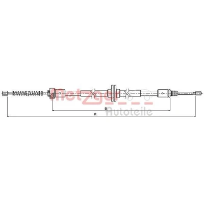 Imagen de METZGER 10.9339 Cable de Freno Mano Atrás izquierda, derecha 1295/755 COFLE