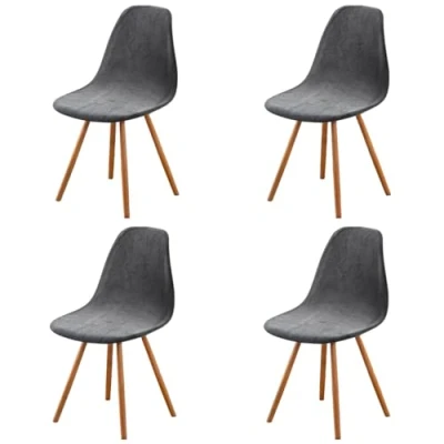 Imagen de Highdi Fundas para Sillas de Comedor Escandinavo, 1/2/4/6 Piezas Funda Terciopelo Estilo Nórdico Cubierta Protectora Sin Brazos Cocina Oficina (Gris Oscuro,4 Piezas)