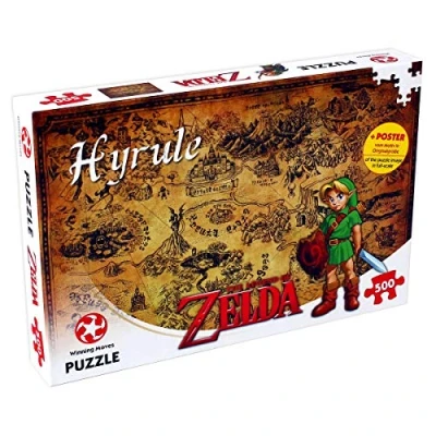 Imagen de Winning Moves Rompecabezas The Legend of Zelda Hyrule Puzzle 500 Piezas Juguetes para niños 10+ años y Todos los Fans del Juego, Jugar Solo o en compañía, Incluye póster