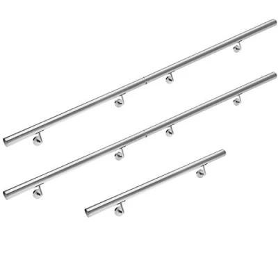Imagen de Monzana Pasamanos de Acero Inoxidable Barandilla Pared para Escalera 500cm Soporte Interior Exterior
