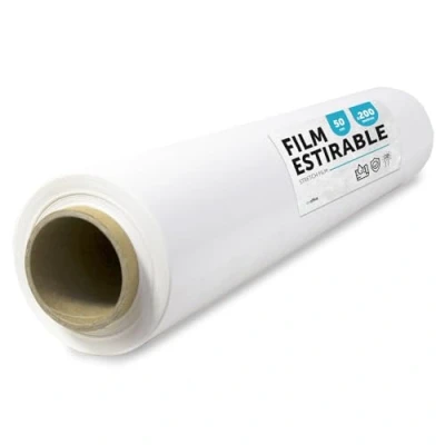 Imagen de Film Blanco para Embalar, Plástico Cubretodo, color Embalaje de Cajas Mudanzas, Proteger Muebles y Envíos, Medidas 50 cm x 200 m estirables · office (Blanco, 1 ud)