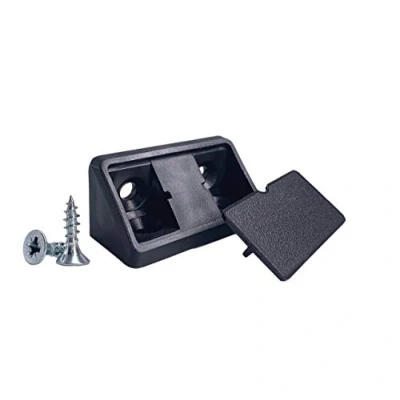 Imagen de Paquete de 20 soportes estante negros 44 x mm, juntas esquina muebles plástico 90 grados, ángulo recto, tornillos incluidos (20, negro)