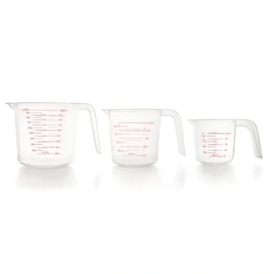 Imagen de Lacor 67130 Set 3 Jarras Medidoras, medidas de 250, 500 y 1000ml, en ml, Tazas Onzas, Apilables, Frabicadas Polipropileno, Libre BPA, Apto para el Lavavajillas