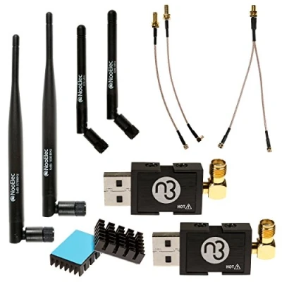 Imagen de NooElec Dual Band NESDR Nano 3 Premium ADS B (978MHz UAT y 1090MHz 1090ES) Paquete para Stratux, Avare, Foreflight, FlightAware otras Aplicaciones. Incluye 2 SDR, 4 Antenas, 5 Adaptadores.