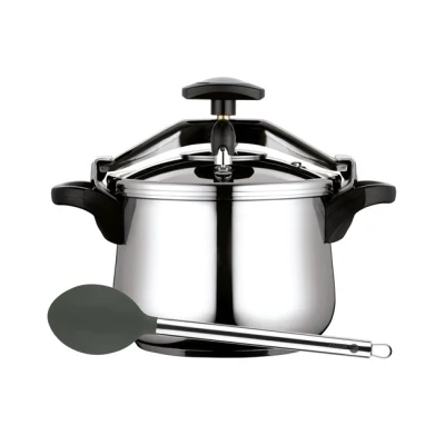 Imagen de Fagor Clásica Bombe Olla a Presión 6 Litros, Inducción, Express, Acero Inoxidable 18/10, Todo Tipo Cocinas, Fondo Termo Difusor, 3 Sistemas Seguridad, Incluye Cucharon Melier de Nylon