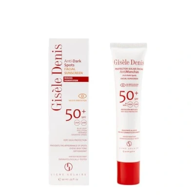Imagen de GISÈLE DENIS Protector Solar Facial Antimanchas, 40 ml, FPS50+, Crema Solar, Cuidado Facial, Hidrata la Piel, Resistente al Agua, para Uso Diario, Antimanchas