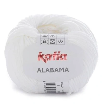 Imagen de Lanas Katia Alabama Ovillo de Color Blanco Cod. 1