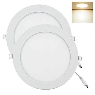 Imagen de YULIN SUN® led Downlight,9Wx2pcs Redondo Delgado, Foco Empotrable,led luz Blanco Cálida 3000K, Tamaño del diámetro: 145mm, Incluye Transformador