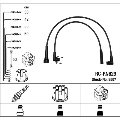 Imagen de NGK 8507 Juego de Cables Encendido 5 RENAULT: Super Hatchback, 21 Berlina, 25