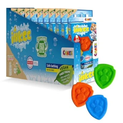 Imagen de INKEE 10 Mini Packs Paw Patrol, Set de 3 Bombas Baño Para Niños Con Formas Sus Personajes Patrulla Canina Y Aroma Fresa, Diversión Asegurada