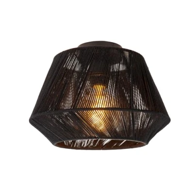 Imagen de Lucide Plafón Jessica, negro, Ø 30 cm, algodón