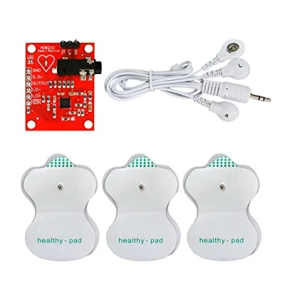 Imagen de iHaospace módulo de ECG AD8232 para medición ECG, sensor frecuencia cardíaca, monitorización Arduino