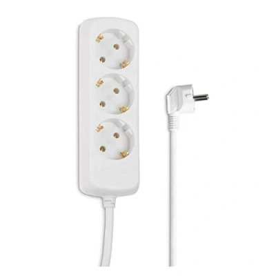 Imagen de Hama Regleta para 3 enchufes, 45 grados, Color Blanco, Triple