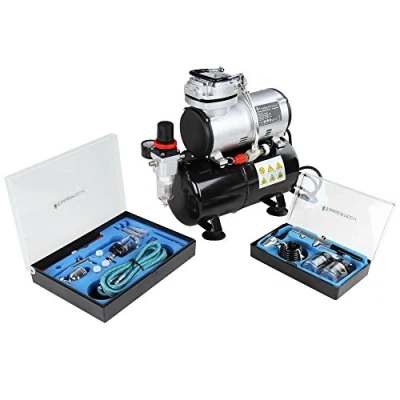 Imagen de Timbertech ABPST06 Kit de aerógrafos y compresor émbolo