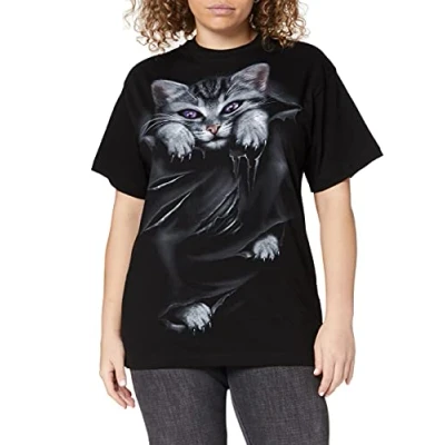 Imagen de Spiral Direct Bright Eyes Front Print T Shirt Camiseta, Negro (Black 001), 52 (Talla del Fabricante: XX Large) para Mujer