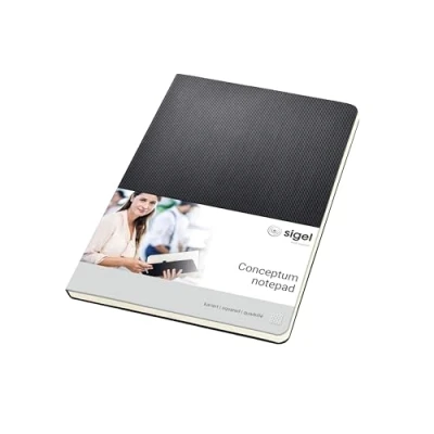 Imagen de SIGEL CO802 Bloc de notas, 14.9 x 21cm, cuadriculado, Hardcover, negro, Conceptum