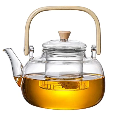 Imagen de TAMUME 1000ML Tetera de Vidrio con Mango Colador Vidrio, para Té