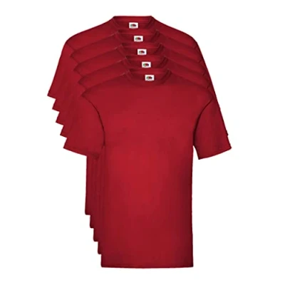 Imagen de Fruit of the Loom Valueweight 5 Pack Camiseta, Rojo (Brick Red Bx), Medium (Pack de 5) para Hombre