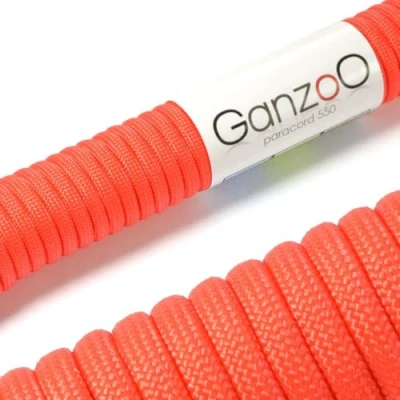Imagen de Ganzoo Paracord 550, 4mm Cuerda, 3 Metros, Poliéster, Tipo 7 Hilos Interiores, el Correa de Perro Collar Pulsera, Camping Supervivencia y Cuerda Multiusos al Aire Libre, señal Naranja