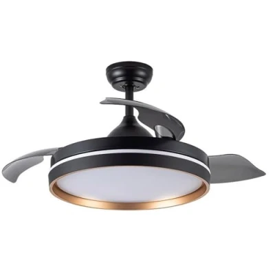 Imagen de FABRILAMP Ventilador Dc Nalon 72w Negro/oro 3aspas 109d 7200l 6vel 3000k,4500k,6000k Remoto+memoria+temporizador