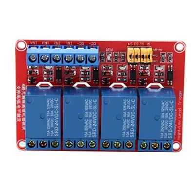 Imagen de módulo de relé 4 canales 5V / 12V 24V, placa optoacoplador disparo alto y bajo para Arduino(24V)