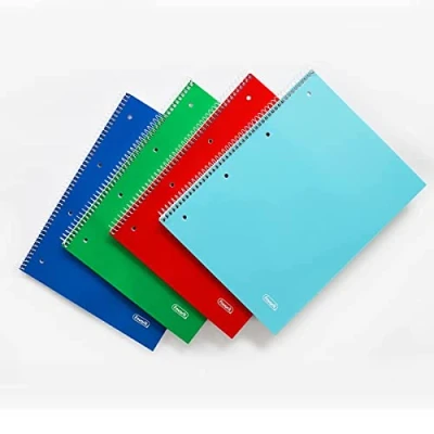 Imagen de Favorit, 5 unidades, cuadernos con espiral A4, a rayas, papel 80 g/m², 1 rojo, azul, verde, turquesa + color giratorio