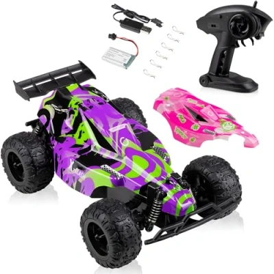 Imagen de Overmax X Clash Coche teledirigido para Niños Mayores de 8 años, Control Remoto a Escala 1:22, 25 km/h, Alcance hasta 100 m, carrocería Intercambiable, 2 Pilas 600 mAh, 30 min