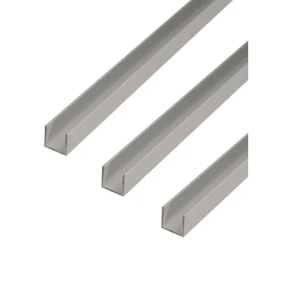 Imagen de Alberts 498375 Perfil en U, aluminio, color plateado anodizado, 1000 x 20 mm, juego de 3 unidades