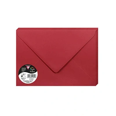 Imagen de Clairefontaine PPP 5582C Juego de 20 sobres C5 (125 x 324, 120 g), color rojo